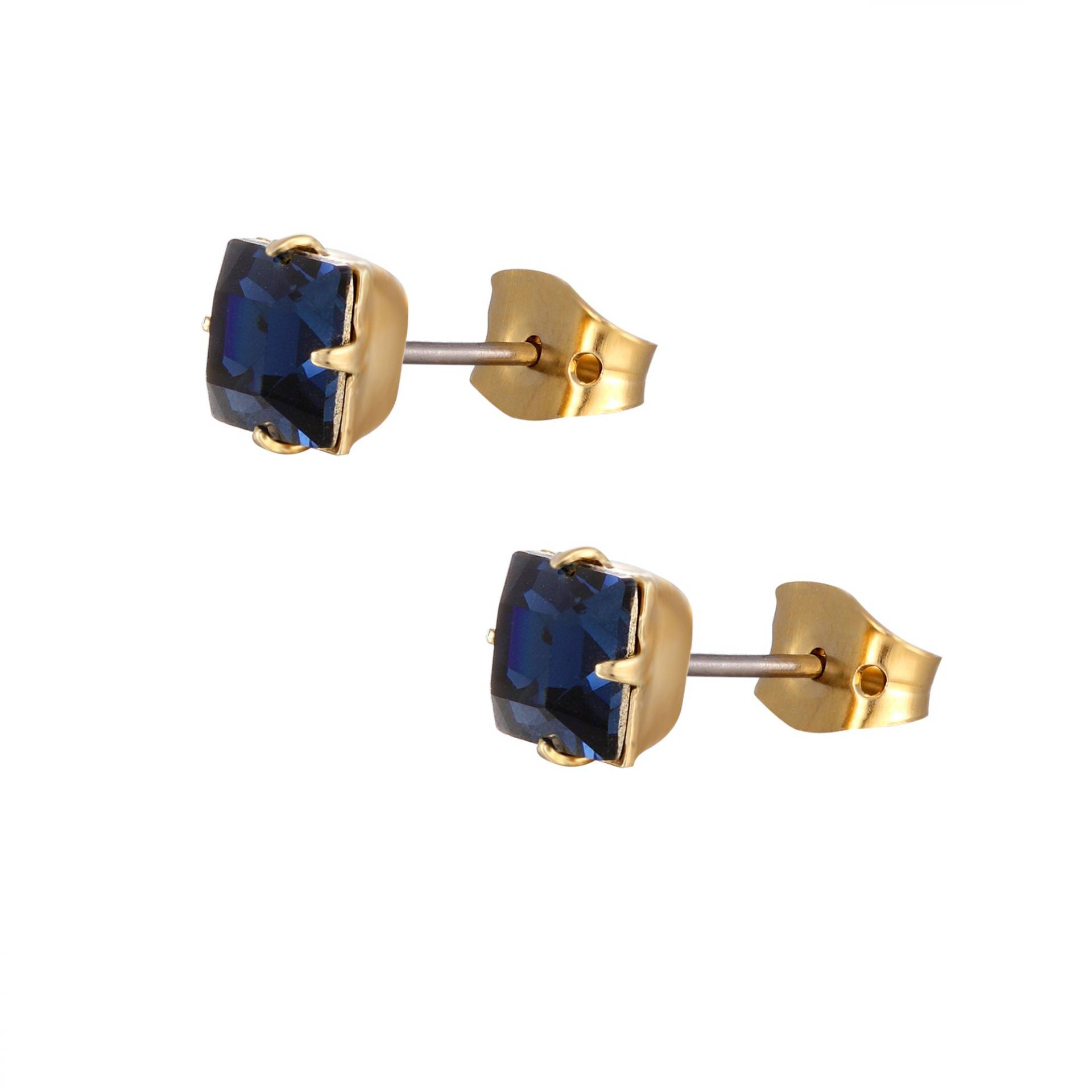 Montana Blue Swarovski Crystal Cute 6mm Quadrat Ohrstecker - Damen Ohrringe, Ohrstecker, Alltägliche Niedliche Kristall Ohrringe von SquarePearJewellery