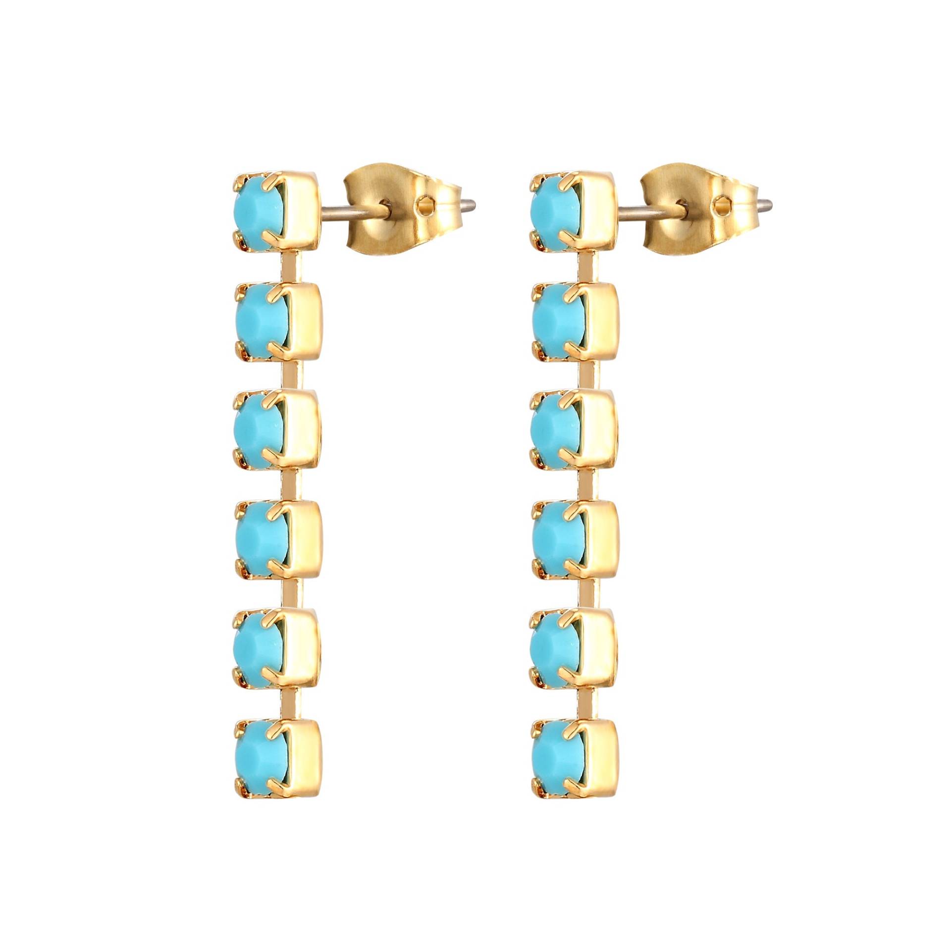 Türkis Swarovski Kristall Einzelstrang Ohrstecker - Damen Ohrringe, Ohrhänger, Elegante Schmuck, Ohrringe von SquarePearJewellery