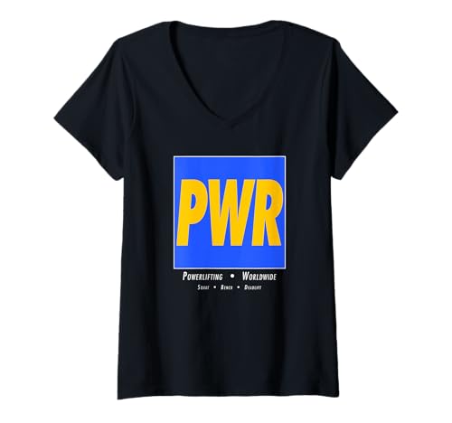 Damen PWR Box Logo - Powerlifting Worldwide - Squat Bench Deadlift T-Shirt mit V-Ausschnitt Damen PWR Box Logo - Powerlifting Worldwide - Squat Bench Deadlift T-Shirt mit V-Ausschnitt von Squat Bench Deadlift PWR