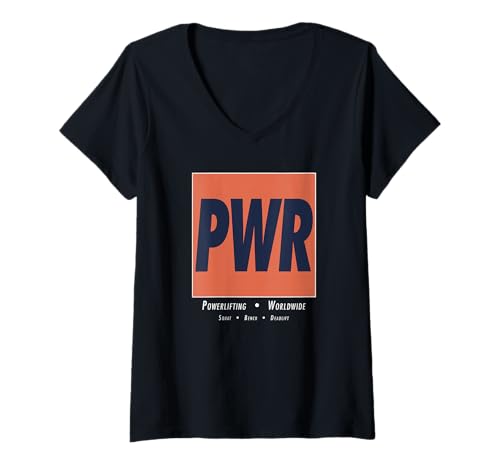 Damen PWR Box Logo - Powerlifting Worldwide - Squat Bench Deadlift T-Shirt mit V-Ausschnitt Damen PWR Box Logo - Powerlifting Worldwide - Squat Bench Deadlift T-Shirt mit V-Ausschnitt von Squat Bench Deadlift PWR