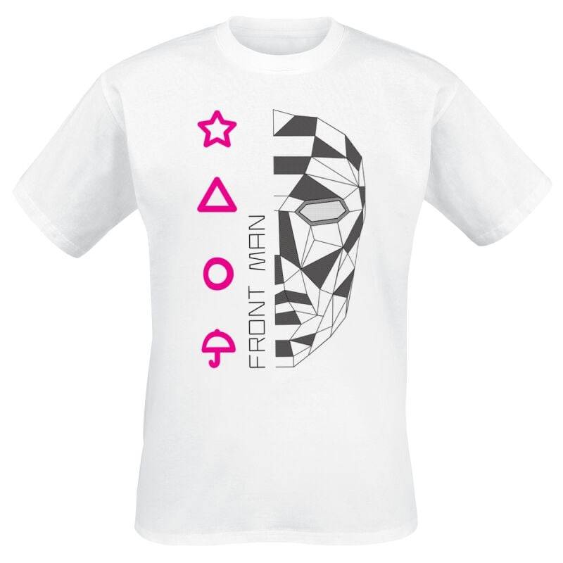 Squid Game Front Man Line Art T-Shirt weiß in XL von Squid Game