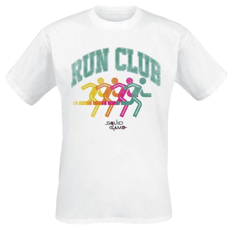Squid Game Run Club Silhouette T-Shirt weiß in S von Squid Game