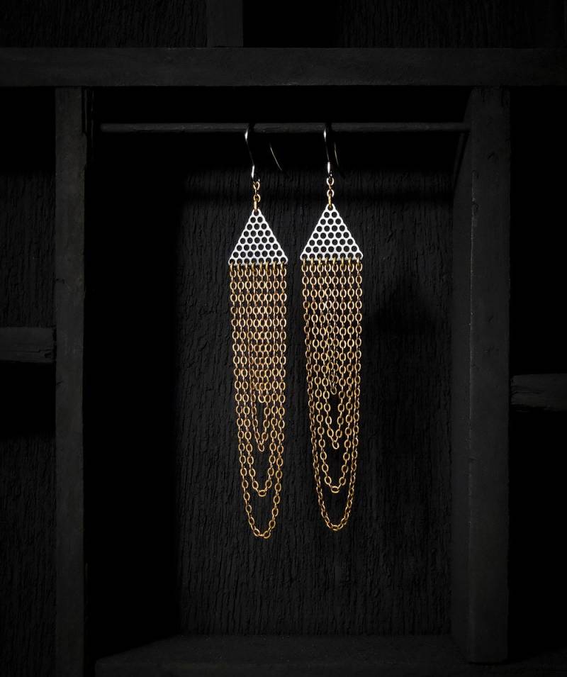 Dangly Dreieck Ohrringe - Messing Dangly Dreieck Ohrringe - Messing von SquircleDesigns