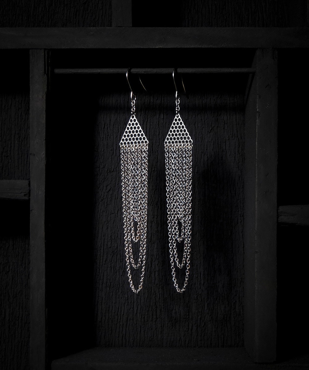 Dangly Dreieck Ohrringe - Stahl Dangly Dreieck Ohrringe - Stahl von SquircleDesigns