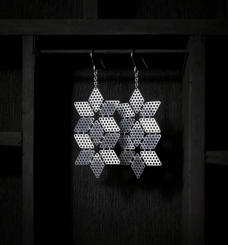 stahl-Schneeflocke Ohrringe stahl-Schneeflocke Ohrringe von SquircleDesigns