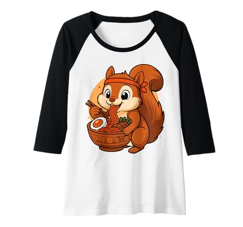 Damen Kawaii Eichhörnchen Essen Ramen Grafik Japanisches Eichhörnchen Raglan Damen Kawaii Eichhörnchen Essen Ramen Grafik Japanisches Eichhörnchen Raglan von Squirrel Eating Ramen Funny Japanese Kawaii Design