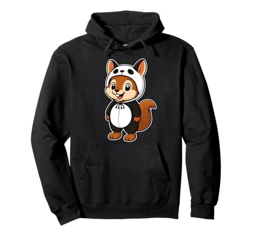 Kawaii Eichhörnchen im Panda Kostüm für Mädchen Kinder Eichhörnchen Pullover Hoodie von Squirrel In Panda Costume Kawaii Design