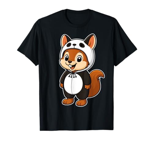 Kawaii Eichhörnchen im Panda Kostüm für Mädchen Kinder Eichhörnchen T-Shirt von Squirrel In Panda Costume Kawaii Design