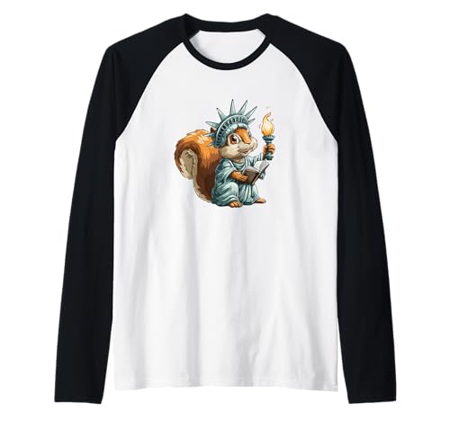 Eichhörnchen in Freiheit Statue Kostüm für Jungen und Mädchen Raglan von Squirrel Liberty