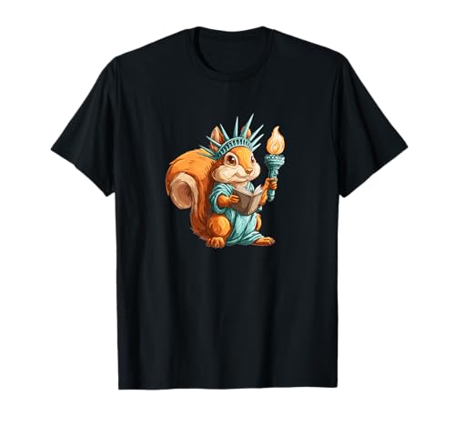 Lustiges Freiheitsstatue Eichhörnchen Kostüm für Jungen und Mädchen T-Shirt von Squirrel Liberty
