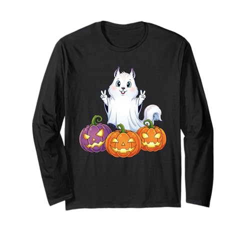 Lustiges Eichhörnchen Geist Kürbis Boo Halloween Kinder Herren Damen Langarmshirt Lustiges Eichhörnchen Geist Kürbis Boo Halloween Kinder Herren Damen Langarmshirt von Squirrel Lovers Halloween Ghost Pumpkin Outfits