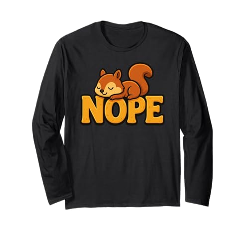 Lustiges Eichhörnchen Nope Lazy Animal Lover Jungen Mädchen Kinder Langarmshirt von SquirrelAxis1