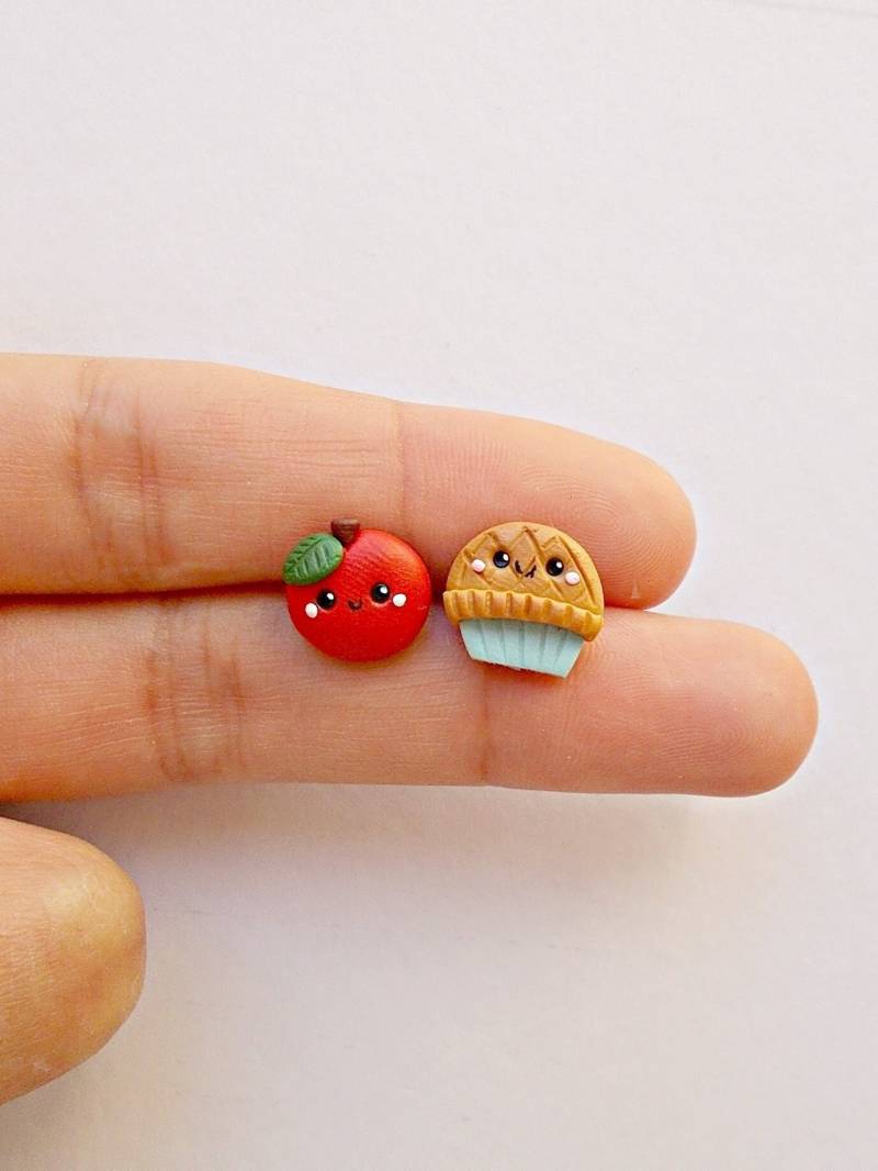 Apfelkuchen Ohrringe - Erntedank Geschenke Essen Herbst Schmuck von SquirrelandBunnyShop