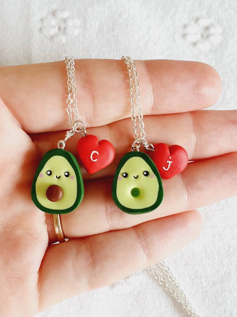 Avocado Halsketten - Bester Freund Passende Paar Geschenk Verlobungsgeschenk Ferngeschenk Valentinstag Weihnachtsgeschenk von SquirrelandBunnyShop