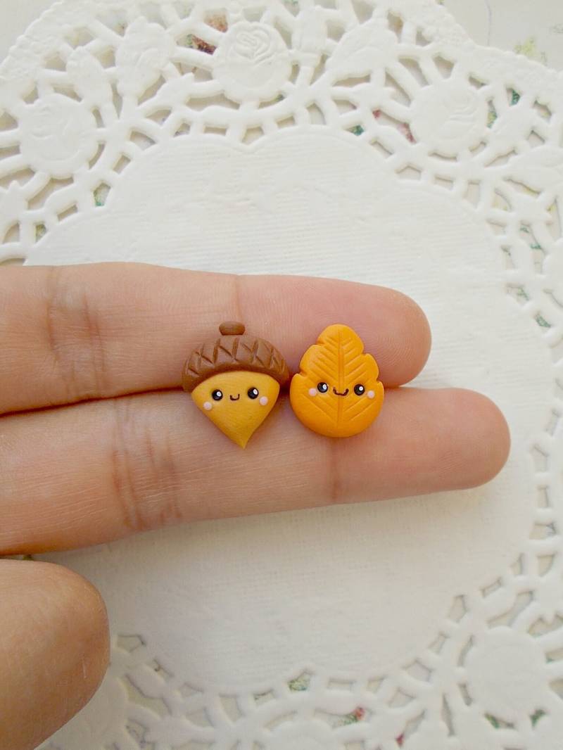 Herbst Ohrringe - Erntedank Schmuck Blatt Eichel Geschenk von SquirrelandBunnyShop