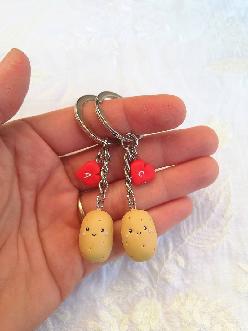 Kartoffel Schlüsselanhänger - Süßes Geschenk Muttertagsgeschenk Idee Freund Freundin Paar Valentinstag Weihnachtsgeschenk von SquirrelandBunnyShop