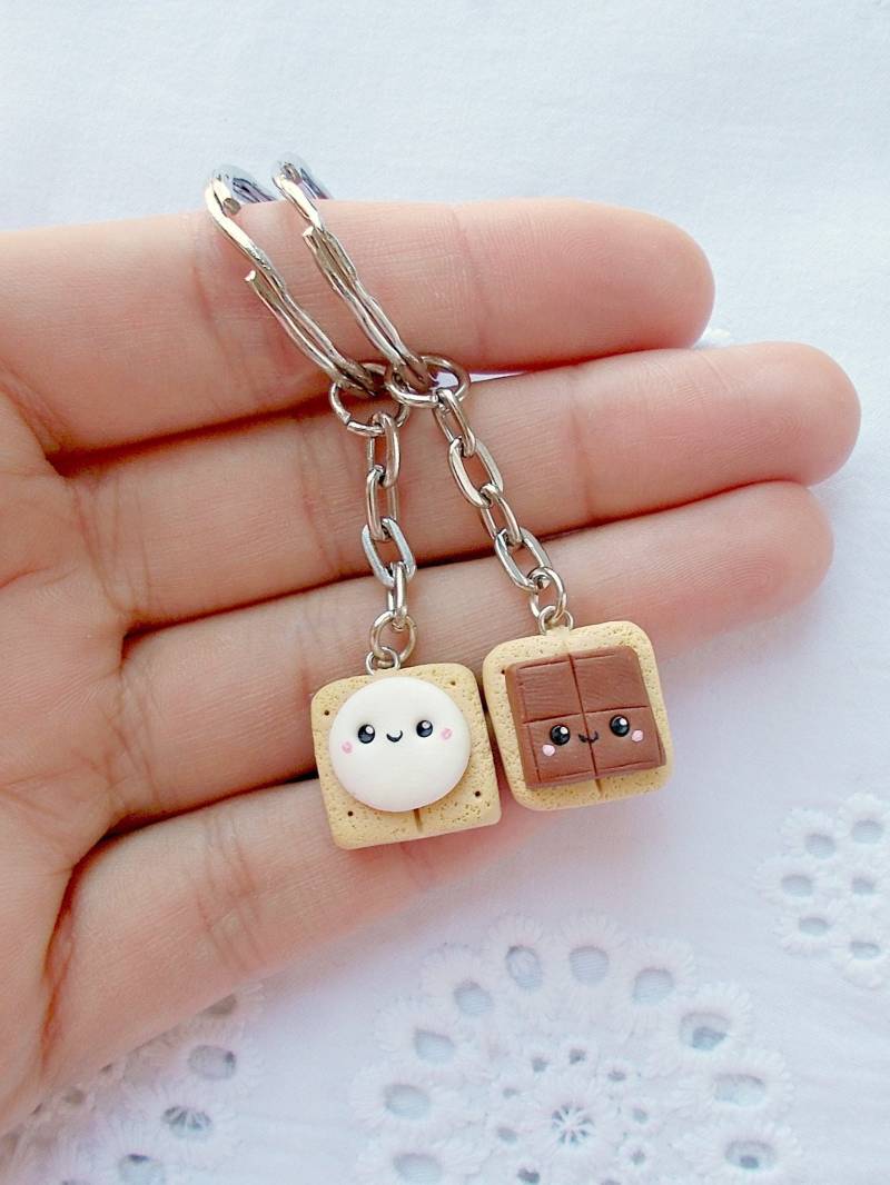 S'mores Schlüsselanhänger - Beste Freund Geschenk Freundin Für Paar Valentinstag Weihnachtsgeschenk von SquirrelandBunnyShop