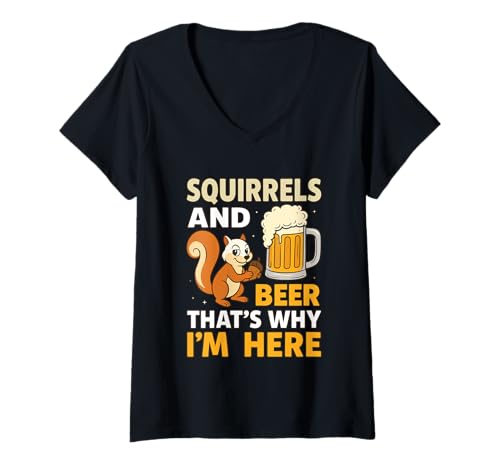 Damen Eichhörnchen und Bier That's Why I'm Here T-Shirt mit V-Ausschnitt Damen Eichhörnchen und Bier That's Why I'm Here T-Shirt mit V-Ausschnitt von Squirrels Beer Humor Enthusiasts