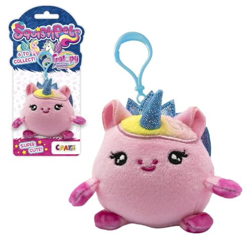 SquishPets Keychain Galupy Rainbow Unicorn - Kuscheltier Daisy, Einhorn Plüschtier in einem Schlüsselanhänger, 6 cm SquishPets Keychain Galupy Rainbow Unicorn - Kuscheltier Daisy, Einhorn Plüschtier in einem Schlüsselanhänger, 6 cm von SquishPets