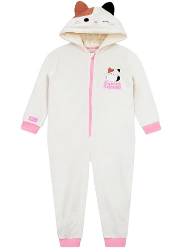 Squishmallows Katze Schlafoverall Mädchen | Jumpsuit Kinder | Schlafanzüge Für Mädchen | Onesie Kinder | Weiß 146 von Squishmallows