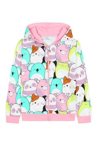 Squishmallows Mädchen-Hoodie mit Reißverschluss, Baumwolle, Kinder-Kapuzenpullover, mehrfarbig, 6-7 Years von Squishmallows