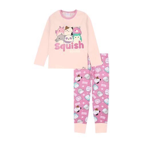 Squishmallows Mädchen-Schlafanzug | Langer Schlafanzug für Mädchen | Squish Squad Plüsch-Pyjama | Alter 6 bis 13 Jahre alt, rose, 10-11 Years von Squishmallows