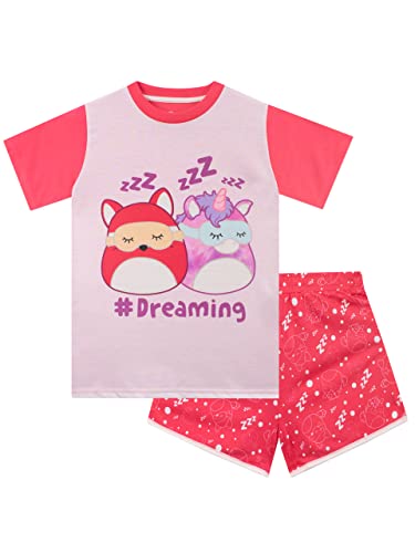 Squishmallows Pyjamas Mädchen kurzes Pyjama Set Rosa 128 von Squishmallows