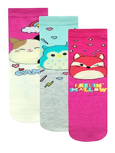 Squishmallows Socken | 3er-Pack Kinder-Baumwollsocken | Squish Squad Mädchensocken 3er-Pack | Mehrfarbig 37-40 von Squishmallows