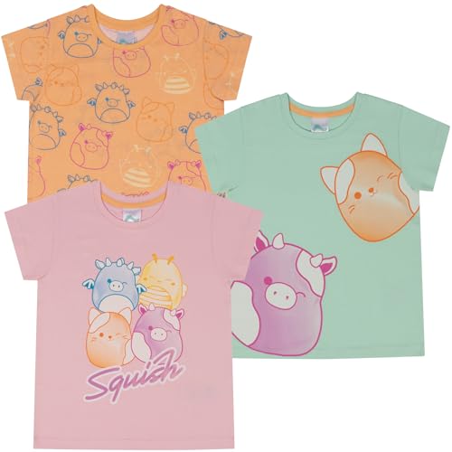 Squishmallows T-Shirts aus 100% Baumwolle für Mädchen, 3er-Pack, 9-10 Jahre von Squishmallows