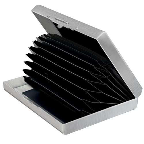 Srcasy Kartenetui Kreditkarten， Kartenetui Aluminium Geldbörse， Karten Etui mit Druckknopf， Kreditkartenetui Slim Wallet Card， Geeignet für Geschäftsleute, Studenten, Heimgebrauch von Srcasy