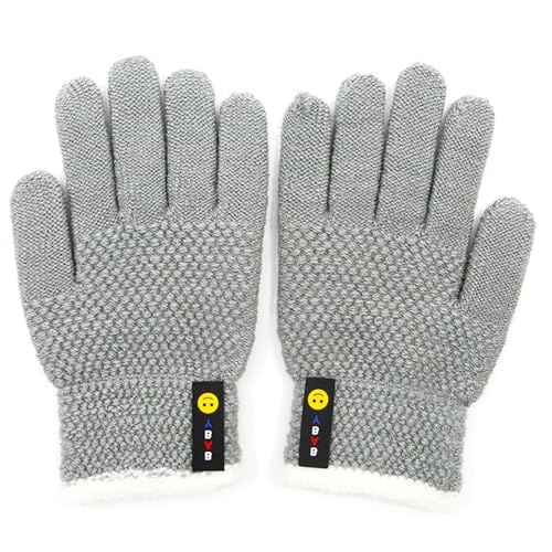 Strickhandschuhe Kinder Stretch， Magic Handschuhe Vollfinger， Winterhandschuhe Warme Kinderhandschuhe Winter， Handschuhe Einfache Smiley Gestrickte， für Die Meisten Outdoor-Aktivitäten Wie Wandern von Srcasy