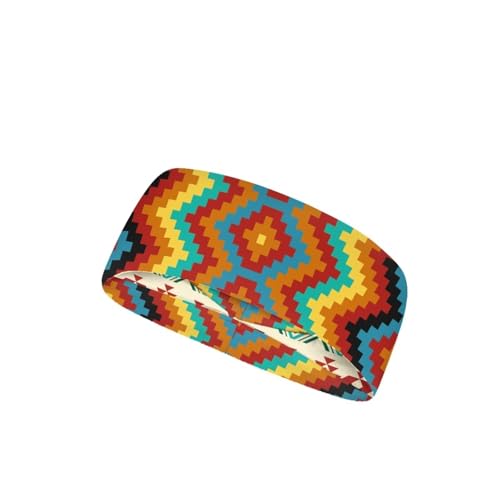 Srengjodk Stirnbänder für Herren, 2024, Azteken-Kleidung für Damen, Boho-Stirnbänder, Indianer-Kleidung, Boho-Kleidung, bunter Druck, personalisierbar von Srengjodk