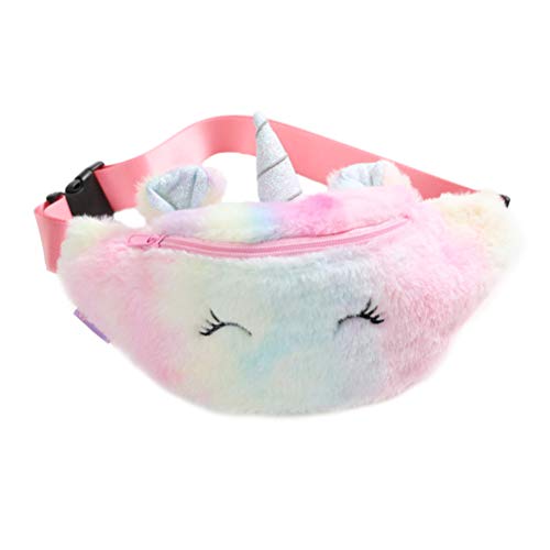 Mädchen Plüsch Gürteltasche Süßes Einhorn Cartoon Rechtschreibung Farbe Einzelne Schulter Umhängetasche Brusttasche (Hellrosa) (Rosa) von Srliya
