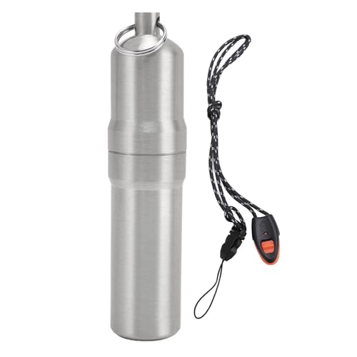 Metall -Speicherrohr Aluminiumlegierung Leicht Regendicht Tragbarer Luftdichtem Pfeifen mit Pfeifenseil für Campingreisen (Silber) von Srliya