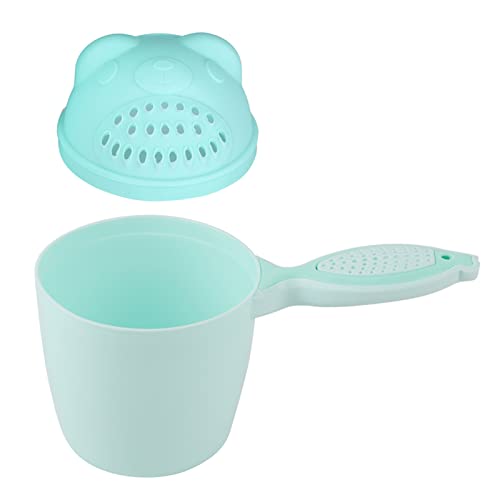Niedlicher Haarwaschbecher mit Fischgriff für Babys, Sicheres PP-Material, Leicht zu Halten, Abnehmbar und zu Reinigen, Schützt die Augen des Babys mit Bequemem Griff (Grün) von Srliya