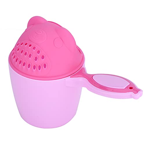 Niedlicher Haarwaschbecher mit Fischgriff für Babys, Sicheres PP-Material, Leicht zu Halten, Abnehmbar und zu Reinigen, Schützt die Augen des Babys mit Bequemem Griff (Rosa) von Srliya