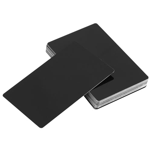 Srliya 50-teiliges 5-Farben-Beeindruckendes Blanko-Markengraviertes Metall-Visitenkartenset mit Etui, für Professionelle Eindrücke bei der Arbeit (Schwarz) von Srliya