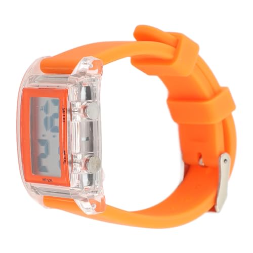 Srliya Digitale Sportuhr, EL-Hintergrundbeleuchtung, Uhrzeit, Datum, Woche, 12/24 Stunden, Silikonarmband, Wasserabweisend, LED-Digitaluhr, LED-Uhr, Digitale (Durchscheinendes von Srliya