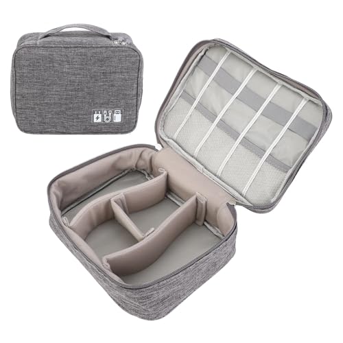 Srliya Kabeltaschen-Organizer für Reisen, Mehrere Taschen, Wasserabweisend, Verstellbare Trennwand, Universeller Elektronischer Kabel-Organizer, Grau, Elektronik-Organizer, Reiseetui, Srliya Kabeltaschen-Organizer für Reisen, Mehrere Taschen, Wasserabweisend, Verstellbare Trennwand, Universeller Elektronischer Kabel-Organizer, Grau, Elektronik-Organizer, Reiseetui, von Srliya