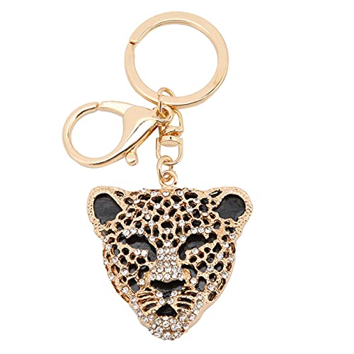 Srliya Kristall Leopard Schlüsselanhänger Kristall Schlüsselanhänger, Schlüsselanhänger Exquisite Eingelegte Leopard Kopf Autotasche Anhänger für Mädchen Geburtstagsgeschenk (Gold) von Srliya