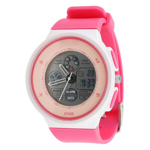 Srliya Teenager-Armbanduhr für den Außenbereich, Wasserabweisend, Digitale Sport-Analoguhr mit Stoppuhr, Wecker, Countdown, Dual-Display, LED-Hintergrundbeleuchtung, für Damen und (Rot) von Srliya