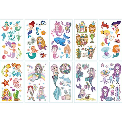 Temporäre Tattoos -Aufkleber, Kinderset, Gut für Partybeutel, Halloween -Dekorationen, Festivals, PVC Bunt 5.7 * 9,7 Cm (Bunt) von Srliya