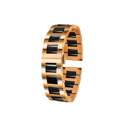 18mm 20mm 22mm Uhrenarmband passend for Huawei Watch GT5 4 3 2 PRO Keramik Stahl männer Frauen Armband(C Rose gold black,Width 18mm) von Srndsydak