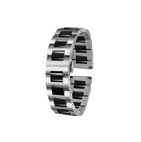 18mm 20mm 22mm Uhrenarmband passend for Huawei Watch GT5 4 3 2 PRO Keramik Stahl männer Frauen Armband(C Silver black,Width 22mm) von Srndsydak