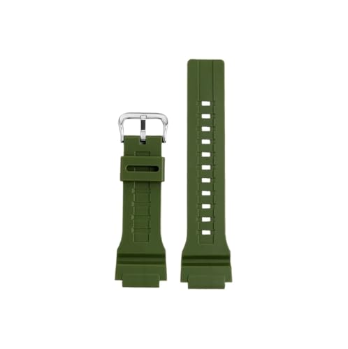 18mm Harz-Silikon-Uhrenarmband, passend for Casio WS-1400H WS1300 WS-1500 W-737H AE-1500, modisches Herren-Armband(Army green-Silver) von Srndsydak