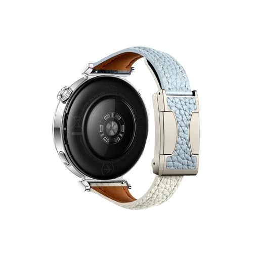 18mm Lederarmband passend for Huawei Watch GT5 4 41mm Pro 42mm Damen Slim Armband Zubehör(Blue white,For Huawei GT 5 41mm) von Srndsydak
