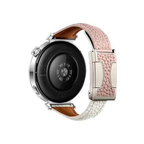 18mm Lederarmband passend for Huawei Watch GT5 4 41mm Pro 42mm Damen Slim Armband Zubehör(Pink white,For Huawei GT 4 41mm) von Srndsydak