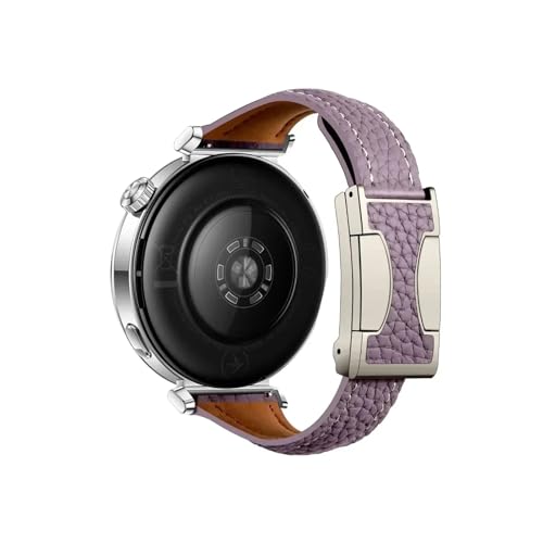 18mm luxuriöses Uhrenarmband passend for Huawei Watch GT5 5 Pro 42mm 41mm, Damen-Leder-weiches Armband modisches(Purple,18mm) von Srndsydak