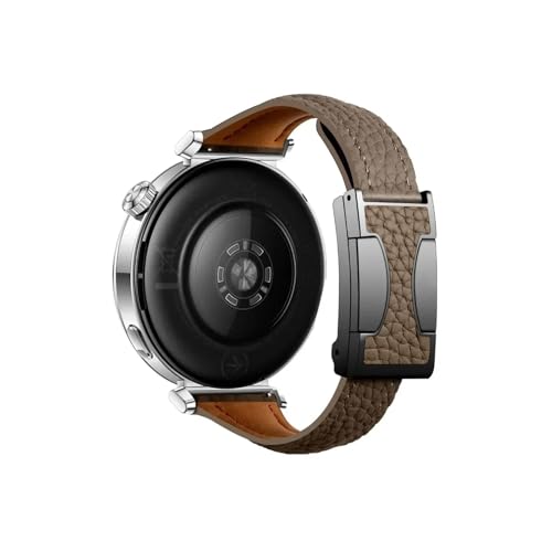 18mm luxuriöses Uhrenarmband passend for Huawei Watch GT5 5 Pro 42mm 41mm, Damen-Leder-weiches Armband modisches(Taupe,For Huawei GT4 41mm) von Srndsydak