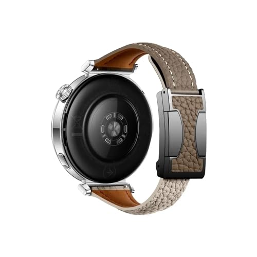 18mm luxuriöses Uhrenarmband passend for Huawei Watch GT5 5 Pro 42mm 41mm, Damen-Leder-weiches Armband modisches(Taupe grey,For Huawei GT5 41mm) von Srndsydak